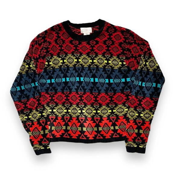 Vintage Cambridge Dry Goods Southwestern Geometric Knit Crewneck Sweater Medium - Picture 2 of 8